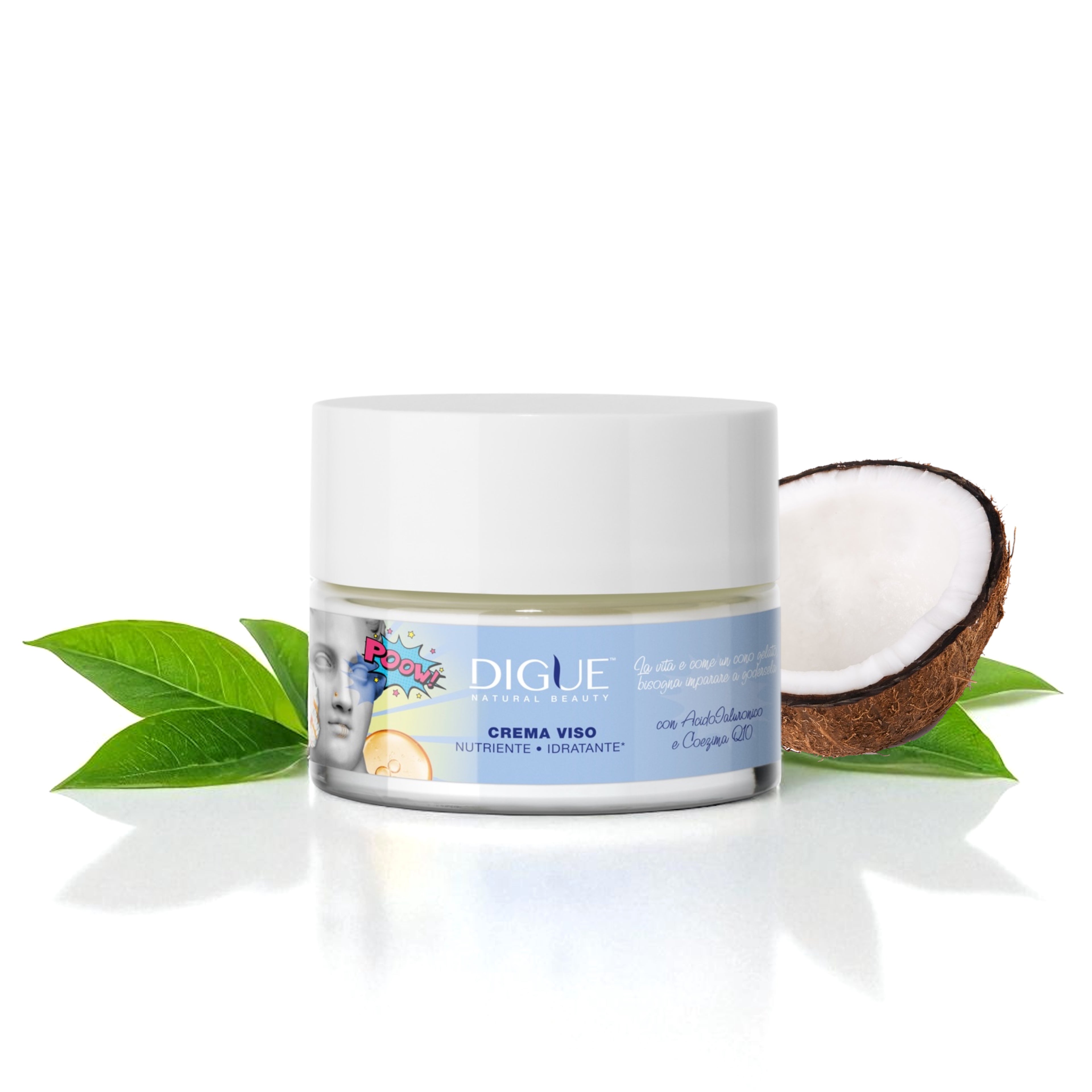 Crema Viso Bio Idratante e Nutriente Q10 - Effetto Lift con azione Anti-Aging e Rimpolpante - 50 ml Made in Italy