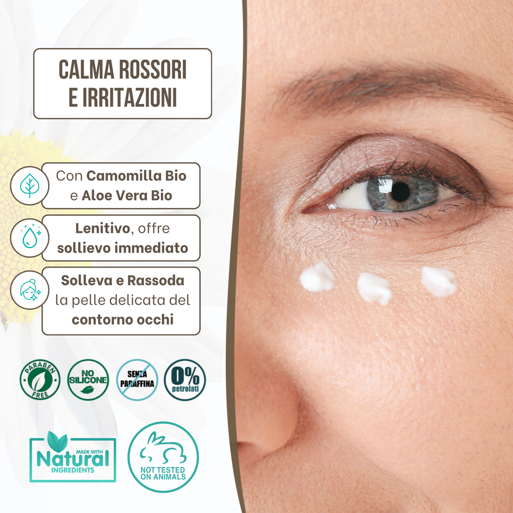 Crema Contorno Occhi Anti-Age - Anti-Rughe | Calma e Rassoda la Pelle del Contorno Occhi | 30 ml Made in Italy