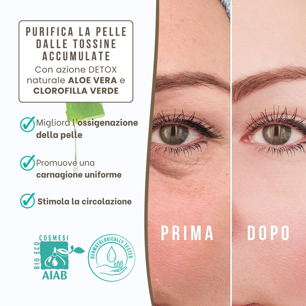 Maschera Viso Bio Illuminante e Detox | Cura la Pelle Irritata, Punti Neri e Acne