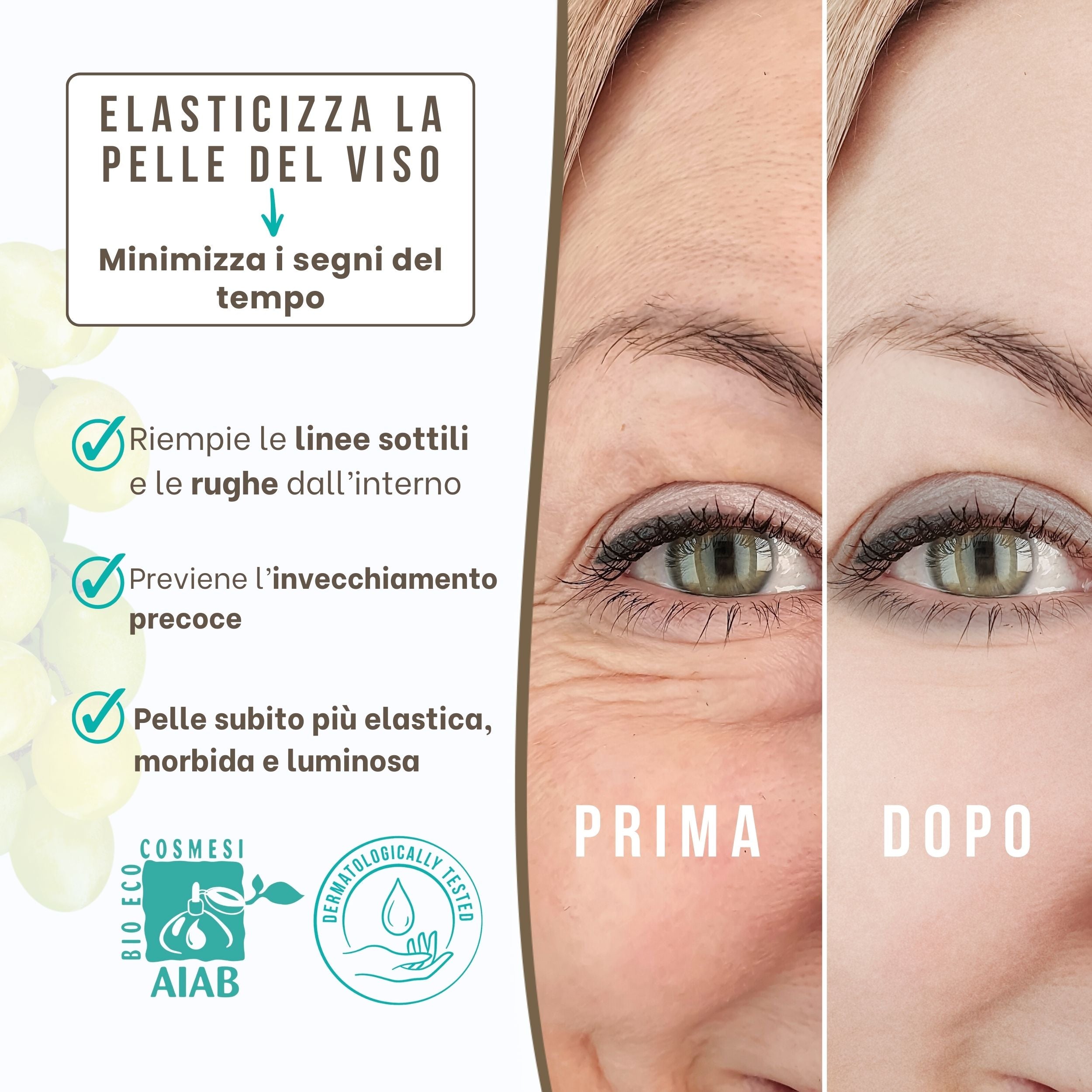 Maschera Viso Bio Antiage-Antirughe - Effetto Lift contro Rughe e Linee Sottili