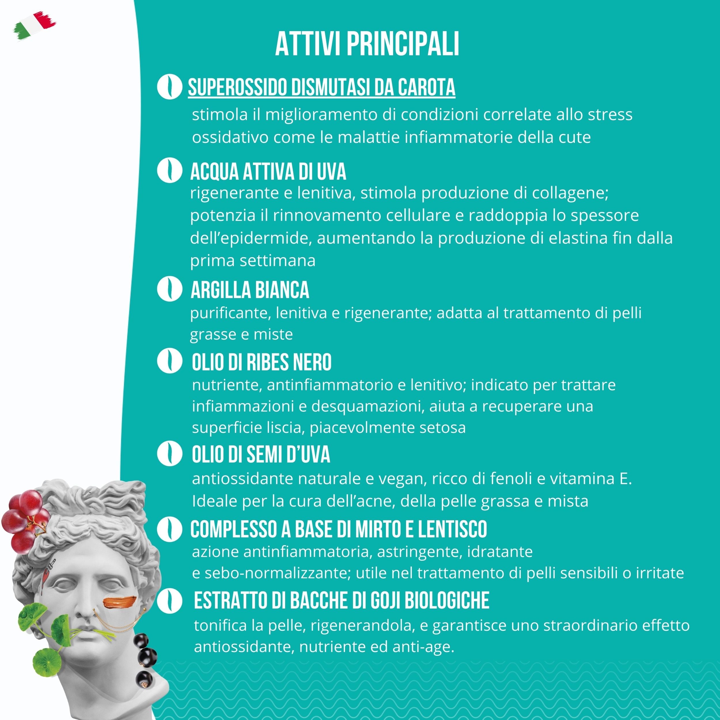 Maschera Viso Bio Antiossidante - Trattamento Nutriente e Idratante per pelle Matura e Spenta