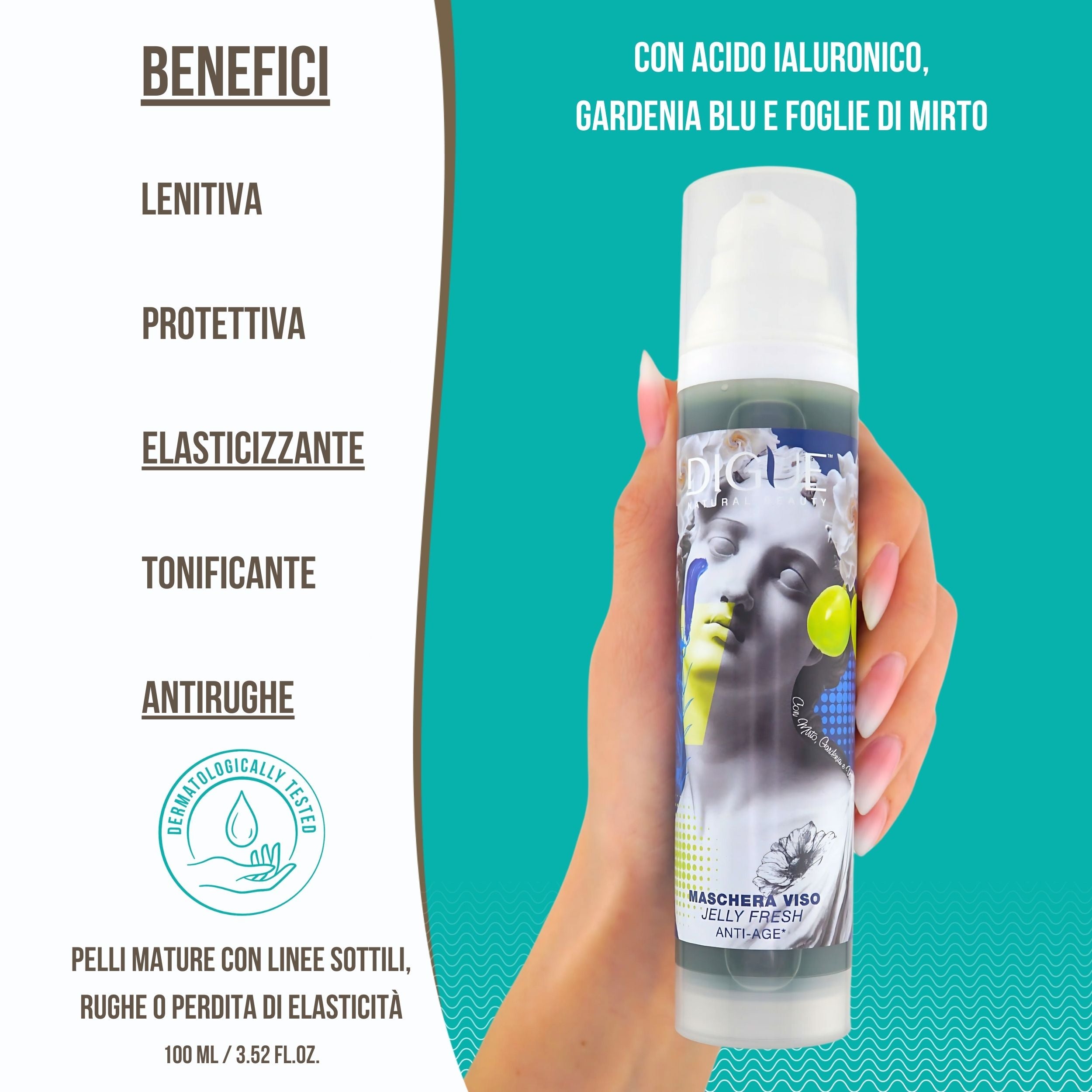 Maschera Viso Bio Antiage-Antirughe - Effetto Lift contro Rughe e Linee Sottili