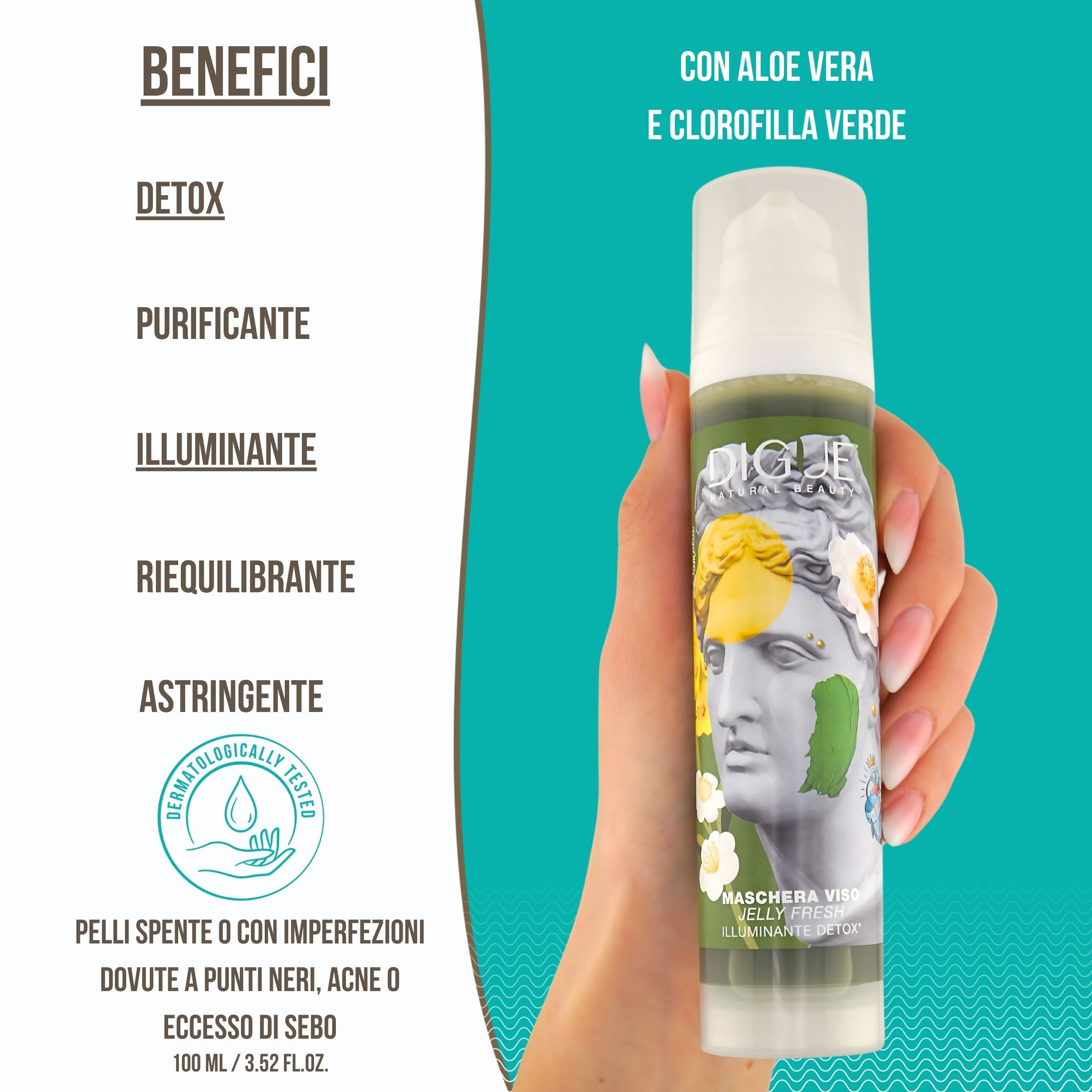 Maschera Viso Bio Illuminante e Detox | Cura la Pelle Irritata, Punti Neri e Acne
