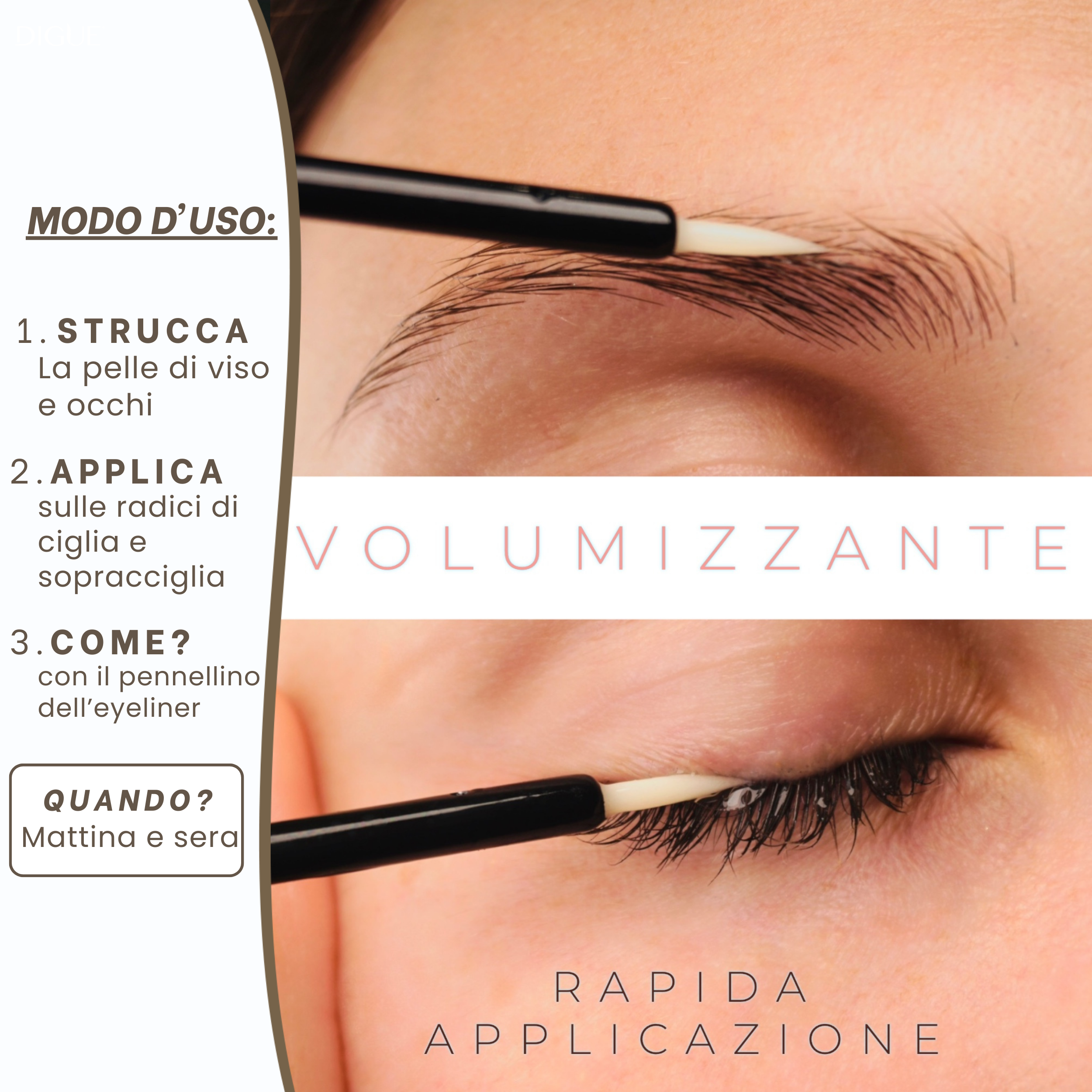 Siero Ciglia e Sopracciglia Volumizzante - Bio e Naturale - Stimola la Crescita in 4 Settimane - 7ml Made in Italy