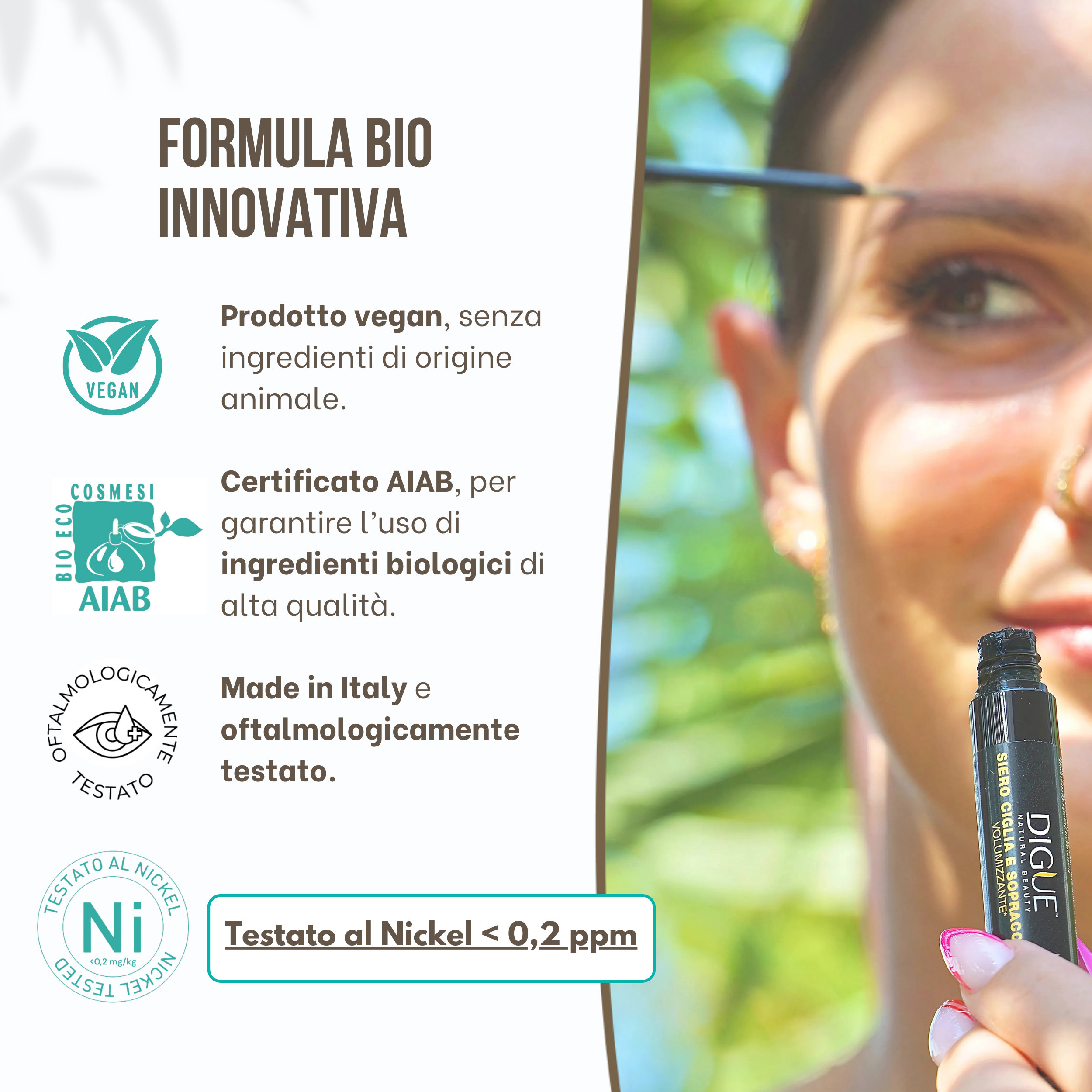 Siero Ciglia e Sopracciglia Volumizzante - Bio e Naturale - Stimola la Crescita in 4 Settimane - 7ml Made in Italy