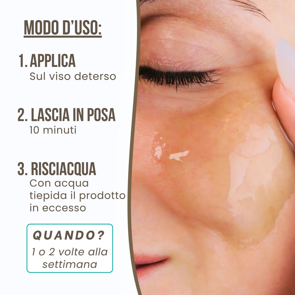 Maschera Viso Bio Illuminante e Detox | Cura la Pelle Irritata, Punti Neri e Acne