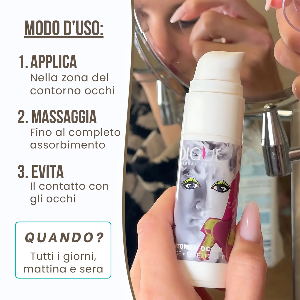 Crema Contorno Occhi Anti-Age - Anti-Rughe | Calma e Rassoda la Pelle del Contorno Occhi | 30 ml Made in Italy