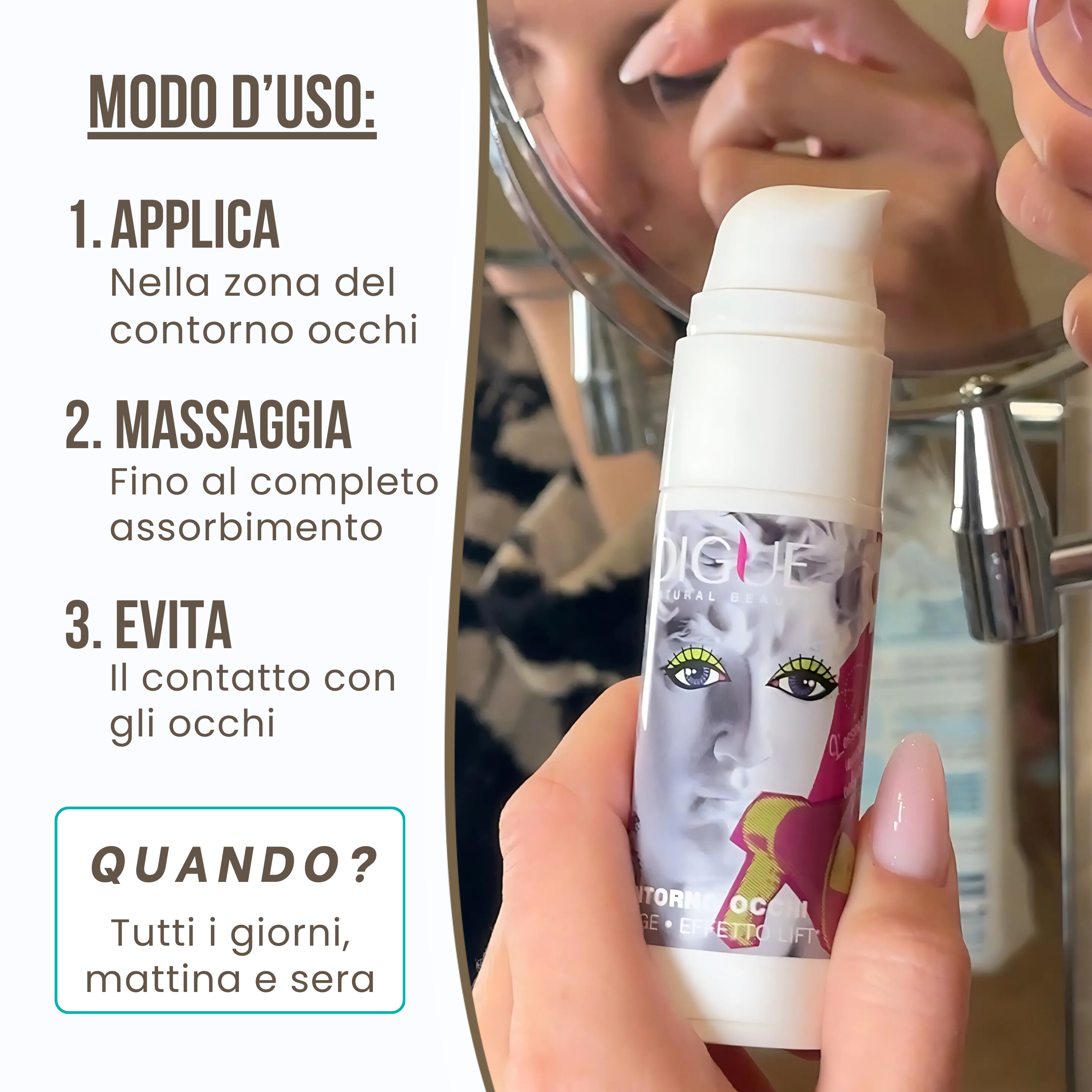 Crema Contorno Occhi Anti-Age - Anti-Rughe | Calma e Rassoda la Pelle del Contorno Occhi | 30 ml Made in Italy