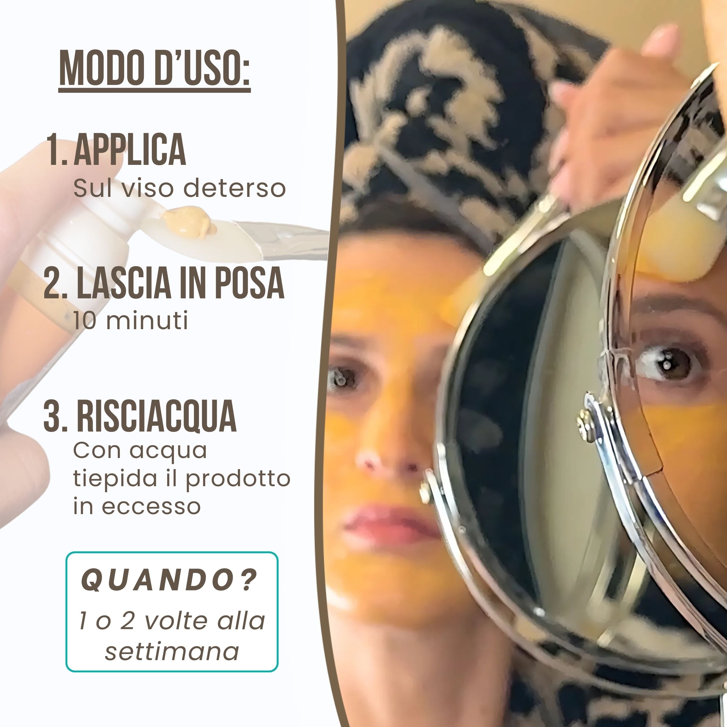 Maschera Viso Bio Gold AntiAge - AntiMacchie - Effetto Schiarente su Discromie