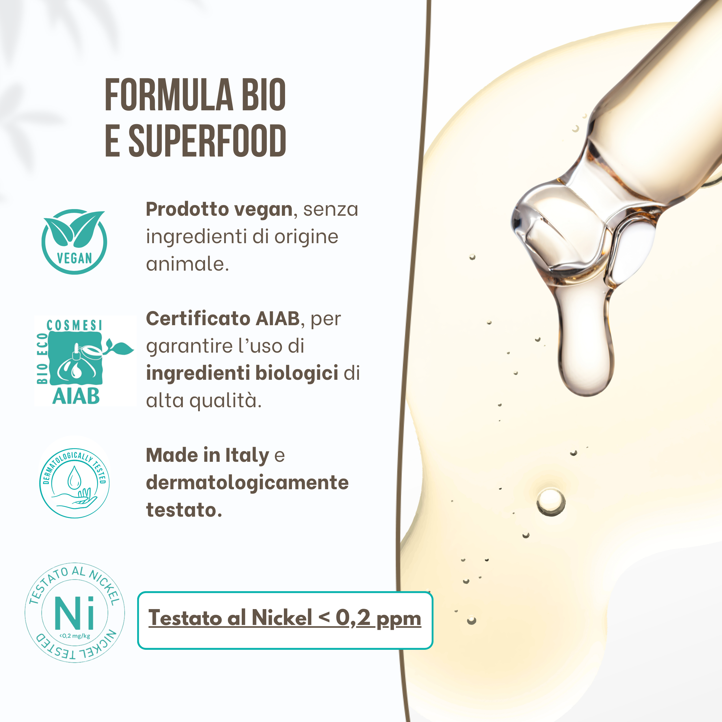 Siero Viso Bio Antiage, Antirughe e Lenitivo - Trattamento Superfood per Pelle Irritata e Acneica
