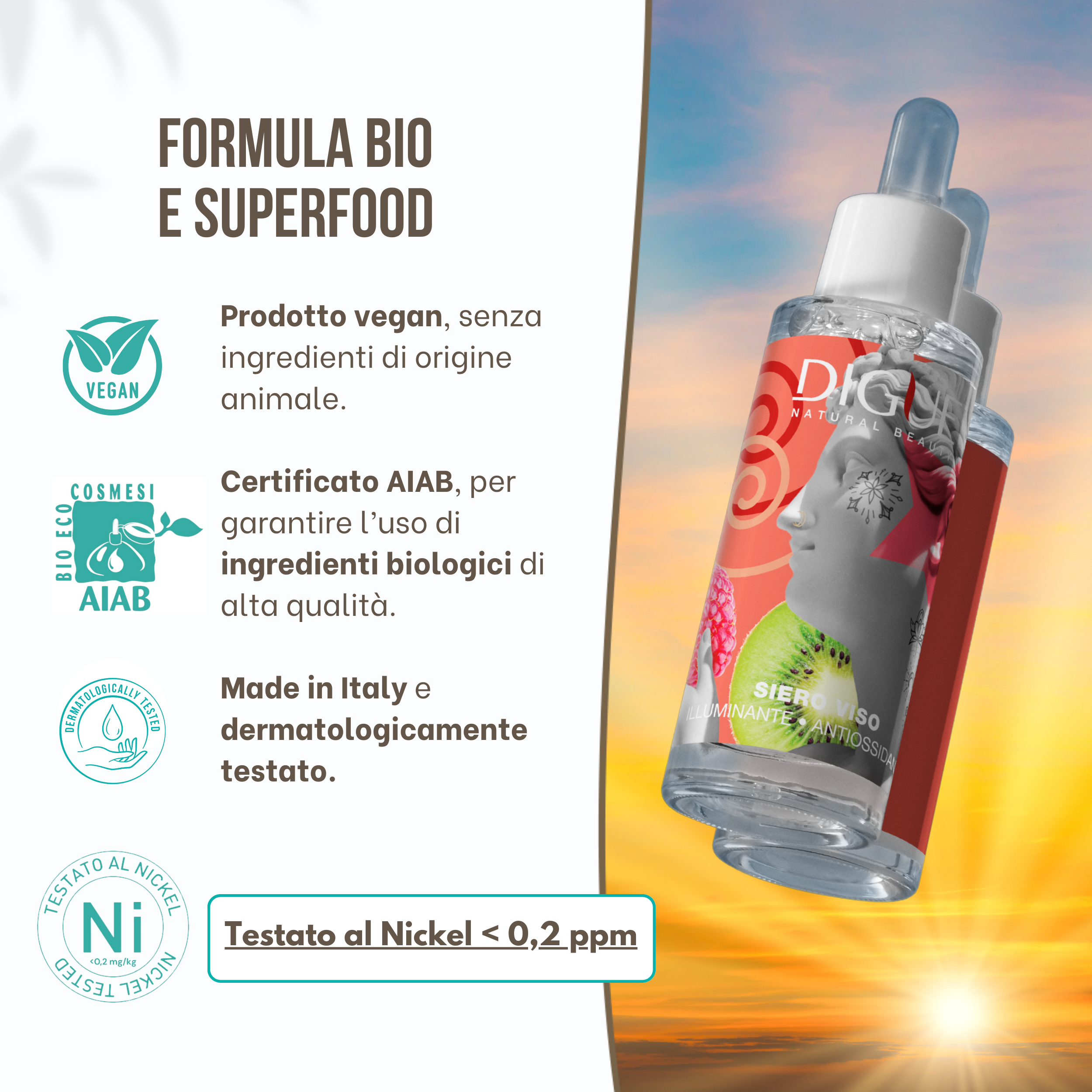 Siero Viso Bio Illuminante con Vitamina C - Effetto Anti-Macchie e Anti-Rughe