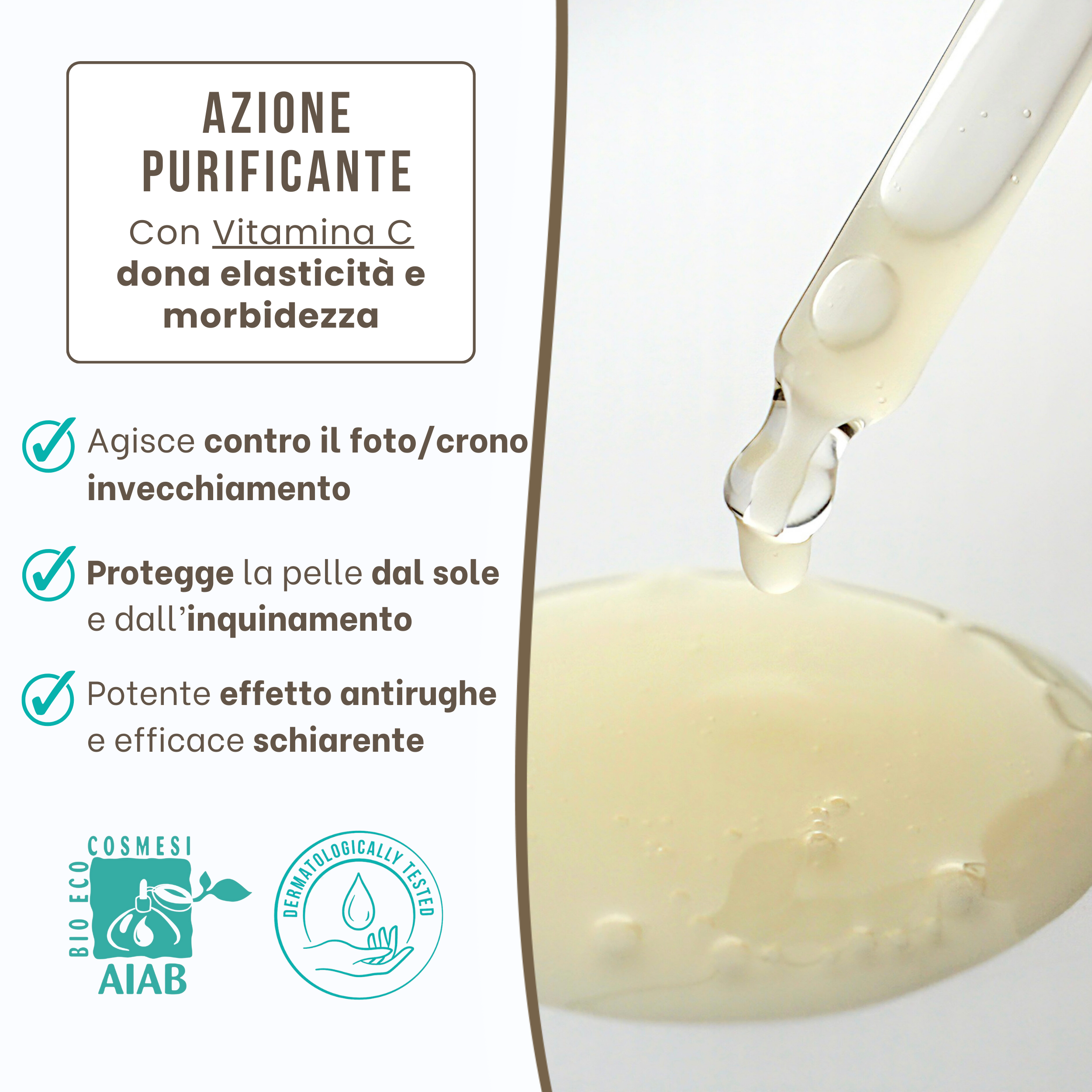 Siero Viso Bio Illuminante con Vitamina C - Effetto Anti-Macchie e Anti-Rughe