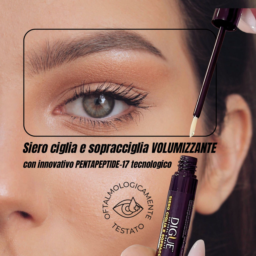 Siero Ciglia e Sopracciglia Volumizzante - Bio e Naturale - Stimola la Crescita in 4 Settimane - 7ml Made in Italy