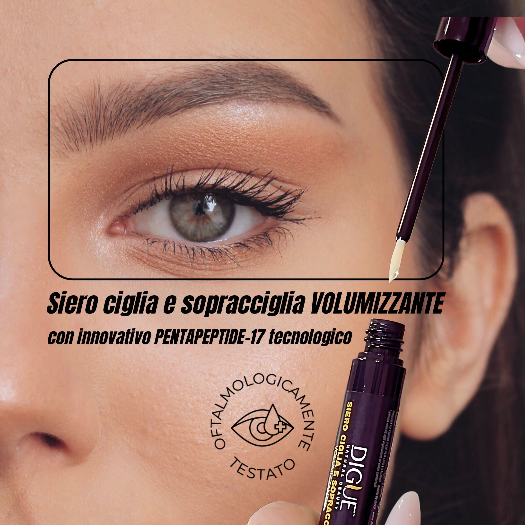 Siero Ciglia e Sopracciglia Volumizzante - Bio e Naturale - Stimola la Crescita in 4 Settimane - 7ml Made in Italy